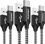 Micro USB Kabel, GIANAC [3Pack 2M] Nylon Micro USB Ladekabel Schnellladekabel Android Handy Ladekabel für Samsung Galaxy S7/S6/S5/J7/J5/J3 Note 5, Sony, Xiaomi,Huawei, Wiko,Motorola,Nokia,