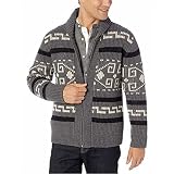 PANBOB Jacke Herren Revers Regular Fit Jacquard Strickwaren Herren Frühling Herbst Komfortabel Übergangsjacke Herren Atmungsaktiv Lassig Reißverschluss-Strickjacke Herren C-Grey 3XL