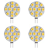 SEBSON LED Lampe G4 warmweiß 3W (2.5W), ersetzt 20W Glühlampe, 200lm, GU4 Stiftsockel 12V DC, Leuchtmittel 130°, 4er Pack