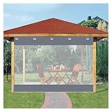 KUAIE Wasserdichter Abdeckplane Reißfestigkeit mit Ösen PVC Winddichtes Seitenteil,zum Garten Terrasse,Garage,Anpassbar (Color : Clear Grey, Size : 3mx4m)