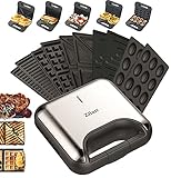 5in1 Sandwichmaker 800W 5 auswechselbare Platten Waffeleisen Kontaktgrill Elektrogrill Multigrill Nussbäcker Zaubernuss Oreschki Mak