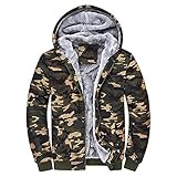 Xiart Übergangsjacke Herren Oberteile Retro Trenchcoat Herbst Winter Streetwear mit Multi Taschen Jagd-Bekleidung Sportjacke Trenchcoat mit Kapuze Wanderjacke Fleece Warme Funktionsjack