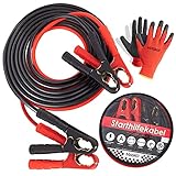 MASKO® Starthilfekabel Überbrückungskabel für Benzin- und Dieselmotoren, 6/12/24 Volt. Auto Motorrad Starterkabel aus Kupfer inkl. Handschuhe und Tragetasche 2 x 6m / 30mm² 1500amp