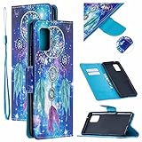 CRABOT Ersatz für Samsung Galaxy A50 Hülle PU Leder Flip Brieftasche Buchgestaltung Stand Magnetverschluss Card Slots Voller Schutz+1*Trageband(Traumnetz)