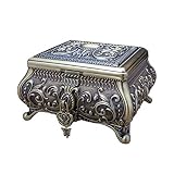 JTRHD Schmuck Display Display Lagerung Metall Kreative Europäische Retro-mehrschichtige große Schmuckschatulle Grüne Bronze Schloss für Mädchen Damen Frauen (Farbe : Bronze, Size : 25.5X21.5X16CM)