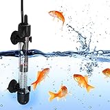 Garosa Aquarium Heizstab, Aquariumheizung mit Einstellbarer Temperatur und 2 Saugnäpfen für Meeressalzwasser und Süßwasser(25W)