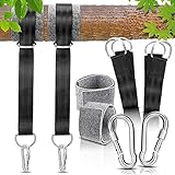 XNX Schaukel Befestigung, Hängematte Befestigung Schaukel Aufhängung Gurt Kit 2 Premium Karabinern und D-Ringen für Hängesessel Balkon Garten Baumschaukel Outdoor Kinder (A)
