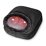 Snailax vibration Fußmassagegerät elektrisch mit Wärmefunktion, 5 Massagemodi, Wärmetherapie mit 2 Heizstufen, 2 in 1 Fußwärmer für Fußpflege und Rückenschmerzen, für Zuhause Büro 522V-DE
