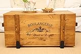 Uncle Joe´s Truhe Boulangerie Couchtisch Truhentisch im Vintage Shabby chic Style aus Massiv-Holz in braun mit Stauraum und Deckel Holzkiste Beistelltisch Landhaus Wohnzimmertisch Holztisch nussb