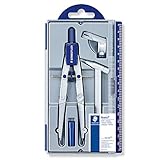 STAEDTLER Noris Club 550 02 Zirkel Schulzirkel mit Schnellverstellung, Set mit Verlängerungsstange und Universaladapter, mit Spindelführung, exakt und präzise, stabiles Etui mit Klappdeck