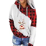 Weihnachten tunika damen kurzarm kleidung aus holzfasern bluse damen elegant sexy oversize pullover baumwolle pulli hoody damen pullover damen v ausschnitt winterkleid damen langarm 3
