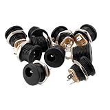 Sourcingmap® 10 Pcs PCB Mount 5.5mm x 2.5mm 3 Pin DC Power Steckverbinder Buchse Schw