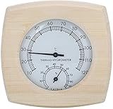 TIANCHE Hochwertiges Holzmaterial-Thermometer-Hygrometer, Starkes, langlebiges Holz-Thermo-Hygrometer, Saunathermometer, Badezimmer für Saunaräume Schweißflussraum M