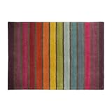 Flair Rugs Gestreifter Teppich, Illusion Candy Stripe, 100% Wolle, Handgetufteter Teppich, bunt, 120 x 170 