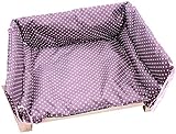 UIZSDIUZ Haustierbett Hundebett lila Haustier mit Zaun und Matratze, Massivholzrahmen Stabiler Pet Kennel, Katzenbett (Size : XXL(L110×W66×H50cm))