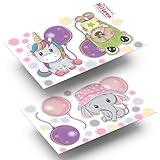Hi!Leon® [70x45cm] niedliche wiederablösbare Wandtattoo Kinderzimmer Mädchen-Wandsticker Kinderzimmer Jungen-starke Qualität für viele Untergrü