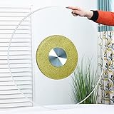 Rund Drehteller Gehärtetes Glas Lazy Susan für Esstisch Drehplatte 60-120 cm Küchen-Esstisch Glas-Drehteller 360 ° Drehbar Servierteller Schwerlast Plattenspieler,Gold-60cm/23.6