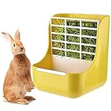 Greengrowth Heuraufe Kaninchen Heuraufe Meerschweinchen Kaninchen-Zubehör Meerschweinchen-Futternapf Futterschalen für Haustiere Ratte Futternapf Yellow