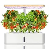 Ulikey Hydroponisches Anzuchtsystem, Smart Indoor Garden mit LED-Gewächshauslicht, 12 Hülsen Indoor Kräutergarten Gartenpflanzer mit Automatisch Timer, Garden Pflanzgefäß Ausrüstungs (Weiß)