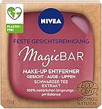 NIVEA MagicBAR Feste Gesichtsreinigung Make-Up Entferner (75g), fester Gesichtsreiniger für Gesicht, Augen & Lippen, zertifizierte Naturkosmetik mit Schwarzer Tee Extrak