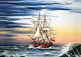 Jessgirl Wandschild aus Blech, Motiv: Segelboot, altes England, Wandschild, Dekoration, Schild, Schuppen, Büro, Bastelzimmer, Wohnzimmer, Wohnzimmer, Buch, Raumdekoration, Geschenke, 20,3 x 30,5