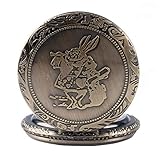 Fcyixia. Rabbit Cute Copper Hot Trendy Herren Damen Bronze Halskette Kette Anhänger Quarz Taschenuhr Geschenk