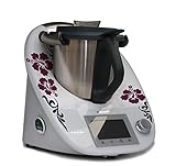 Aufkleber für den Thermomix TM5 - Hibiskus mit Ranke bordeaux