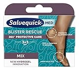 Salvequick ® | Blister Rescue Mix 6 | Hydrogel Wundpolster in 2 Größen für Blasen um die Fersen und um die Zehen, um den Druck zu entlasten | Einfache und schmerzfreie Entfernung | 3 + 3 E