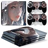 XIANYING Nettes Mädchen PS4 Pro Skin Sticker Decals für Playstation 4 Pro Konsole und Controller PS4 Pro Sticker Viny