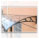 LIXIONG Vordach Haustürvordach, Edelstahlhalter Polycarbonat Draußen Eingangsbereich Pultbogenvordach Überdachung Regenschutz Edelstahlhalter, Größenanpassung (Color : Klar, Size : 60x200cm)