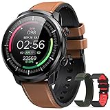 Smartwatch,HOMMIE IP68 Smartwatch Herren Fitness Armbanduhr,Pulsuhr mit Touch Farbdisplay, Schrittzähler,Schlafmonitor,3 Armbänder,für iOS