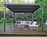 Palram Milano 4300 Gartenpavillon: Höchst Widerstandsfähiger Und Flacher Hardtop Pavillon 426 x 309 cm. Robuste Aluminiumkonstruktion Mit Dach Aus Polycarbonat. Ideal Als Freistehende Überdachung