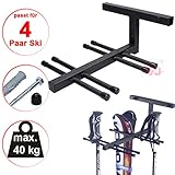 4U® Skihalter für 4 Paar Ski Skiträger Skistöcke Nordic Walking Stöcke Wandhalter Ski G