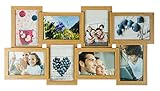 levandeo Holz Bilderrahmen Farbe: Eiche Natur hochwertig verarbeitet für 8 Fotos 10x15cm mit Glasscheiben - Fotogalerie Collage Fotocollage Bildergalerie F