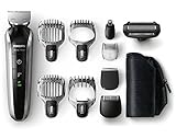 Philips QG3380/16 Multigroom-Set Pro mit Drei-Tage-Bart-/Detailkamm-, Haarschneider- und Bodygroomaufsatz; schw