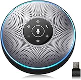 eMeet M2 Bluetooth Konferenzlautsprecher - USB Freisprecheinrichtung für 5-10 Personen, Speakerphone mit 4 AI-Mikrofon, 360º Spracherkennung, Konferenzmikrofon mit Dongle, für Skype, Zoom usw