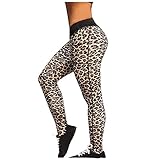 Leggings Frauen Leopardenmuster Hip Lifting Yoga Hose Sportswear Leggings ( XXL,Khaki )