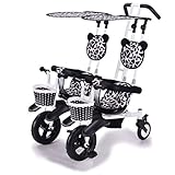 LUQ Doppel Dreirad Kinderwagen Doppel Baby Fahrrad Fünf Modi Kostenlos Mit 3 Punkten Sicherheitsschutz Kinderwagen Kinderwagen Kinderbuggy (Color : A)