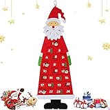 YHLZGOOD Adventskalender zum Befüllen Kinder, Stoff-Adventskalender, Weihnachtskalender selbst Befüllen Santa, XXL Adventskalender Taschen, Weihnachtskalender zum Befüllen Kinder Stoff(Rot)
