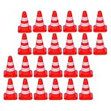 TOYANDONA 30 Stücke Mini VerkehrsKegel Warnkegel Verkehrshütchen Kinder Spielzeug Geschenk für Autobahn Straße Mini Landschaft Dekoration Puppenhaus Feen Garten Zubehö