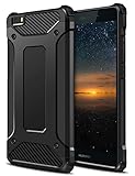 Coolden Kompatibel mit Huawei P8 Lite Hülle Premium [Armor Serie] Outdoor Stoßfest Handyhülle Silikon TPU + PC Bumper Cover Doppelschichter Schutzhülle Case für Huawei P8 Lite (Schwarz)