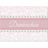 15 x Dankeskarten mit Umschlag - Rosa edel schlicht und schön - Danksagungskarten, Danke sagen, nach Hochzeit, Geburt, Baby, Taufe, Geburtstag, Kommunion, Konfirmation, Jugendw