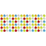 WELLGRO 96 Badeenten - bunt (gelb, rot, weiß, blau, grün), je Ente ca. 5,5 x 5 cm (ØxH), Gummiente, im N