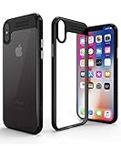 Urcover iPhone X Hülle, Focus Case I Slim Edition I TPU Cover QI-fähig I Kamera Schutz-Hülle für iPhone 10 /X I Handy-Tasche in Schw