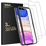 Beikell Panzerglas für iPhone 11, iPhone XR mit Positionierhilfe, 9H Super-Härte, Blasenfrei und Kratzfest, 3 Stück