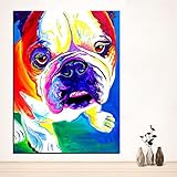 Diamond Painting Farbe Tier Hund,DIY 5D Diamond Painting Set,Diamant Painting Bilder für Erwachsene Und Kinder Crystal Strassstein Vollbohrer Kunst Handwerk für Home Wall Décor 60x120cm 24x47