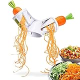 Cafendi | Spiralschneider - 3in1 Hand Spiralschneider für Gemüsespaghetti - Gemüsehobel für Karotte, Zucchini, Gurke, Kartoffel & Gemüsespag