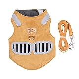 BOENTA Hundegeschirr, Anti-Pull und Reflektierendes Hundegeschirr für Kleine Hunde Mittelgroße Hunde, Verstellbares Atmungsaktives Brustgeschirr Hund Welpen Katzen (Gelb L)