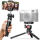 CAMOLO Mini Handy Stativ, Vlog Kamera StativTripod für Smartphone Tragbar, Handy Stativ Stabiler Tripod Ständer mit Universalclip und 360°Drehbarer Kugelkopf für iPhone Handy Kameras Webcam B