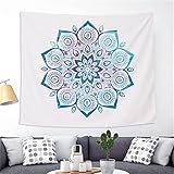 YYRAIN Nordic Blue Lotus Wandbehang Moderne Hauswandkunst Dekoration Tapisserie Multifunktionale Hängende Tuch Tischdecke Strandtuch 91x59 Inch{230x150cm}